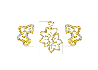 Gold Plated | CZ Studded Pendant Sets
